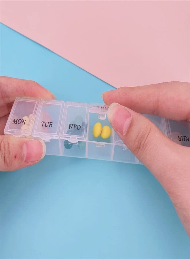 SpiderJuice 2Pc Single Line Weekly 7 Days 1 Time Portable Pill Tablet Medicine Storage Holder Organizer Manager Travel Box - Image 5
